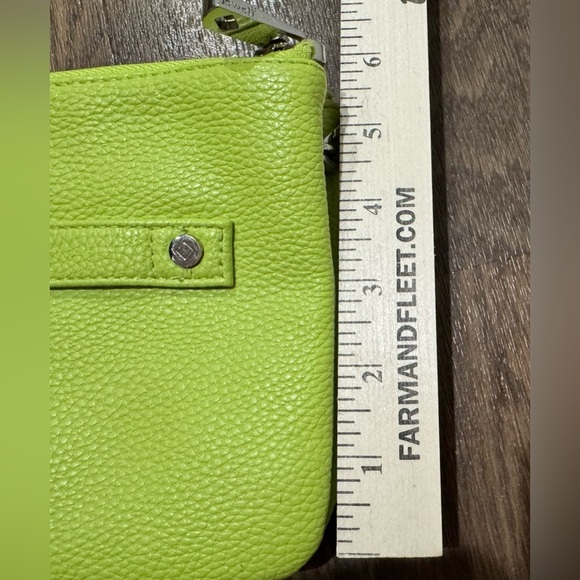 THIRTY-ONE Jewell Street Style Purse Lime Green Citrus Pebble Crossbody Clutch - Picture 7 of 11